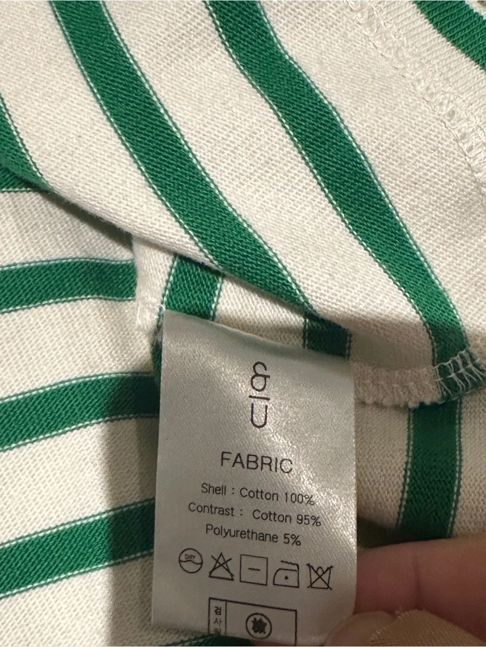 And You Green & White Striped Tee - Picture 5 of 6